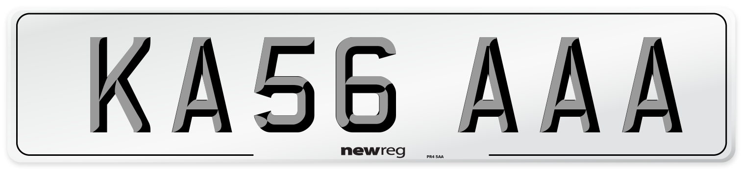 KA56 AAA Number Plate from New Reg